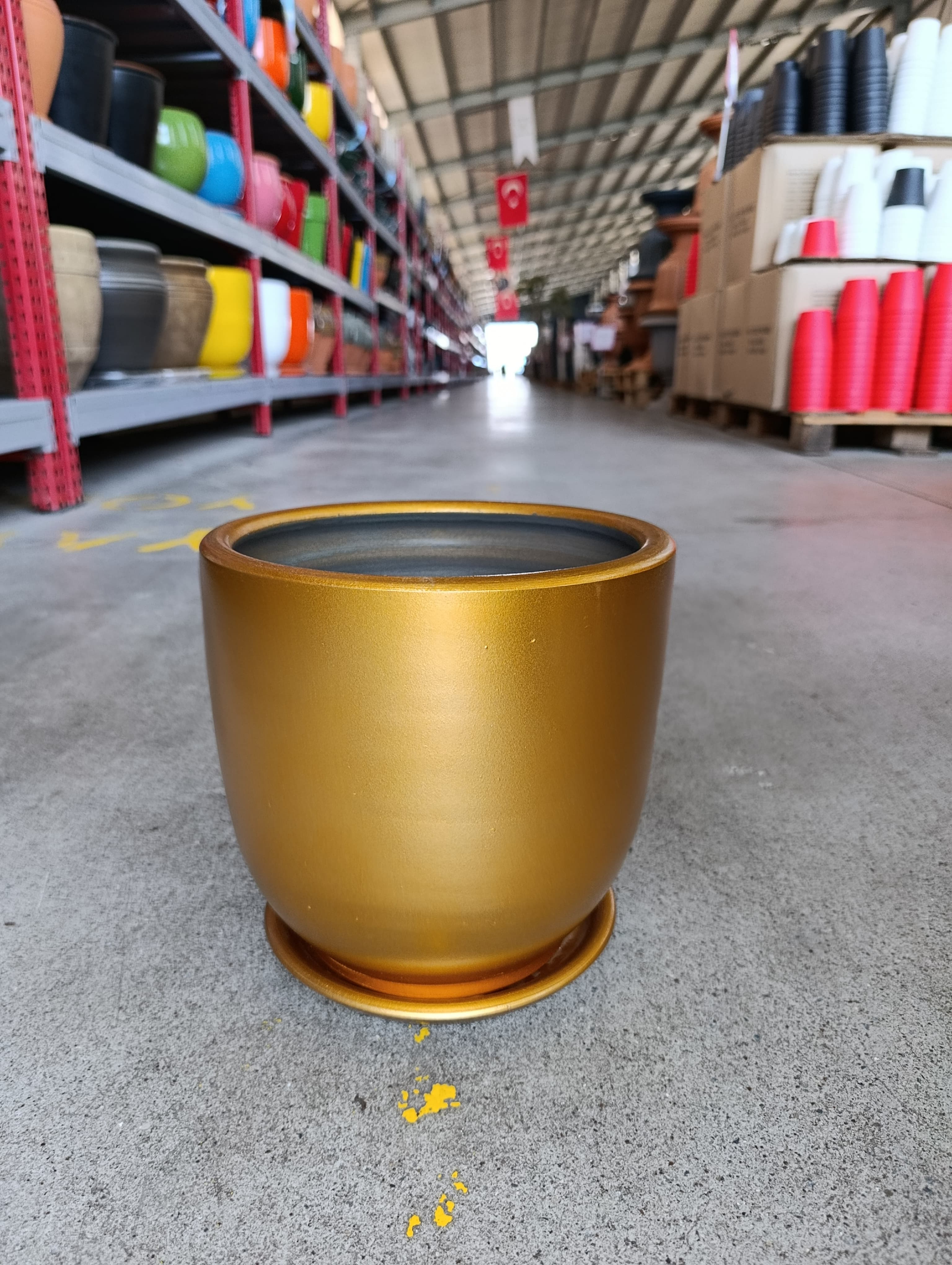 Tabaklı Gold Toprak Saksı